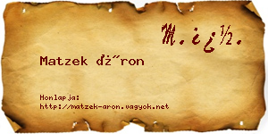 Matzek Áron névjegykártya