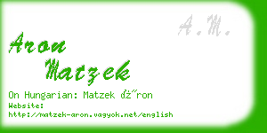 aron matzek business card